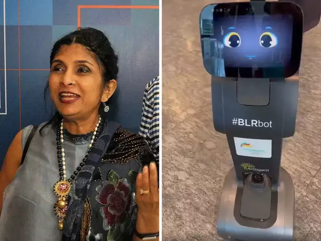 Kalaari MD Vani Kola bowled over by ‘cute’ AI-driven robots at Bengaluru airport